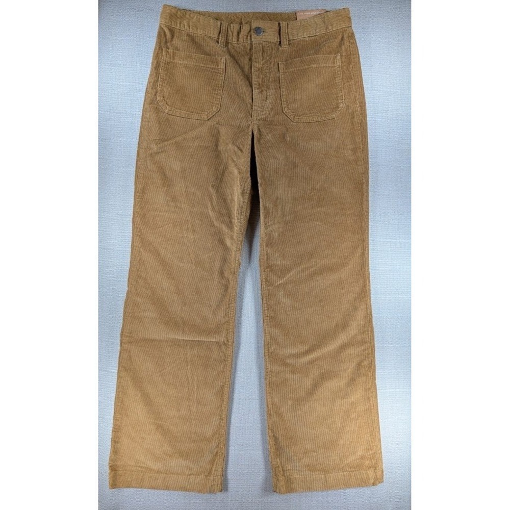 Eddie Bauer Women 10 True Icon Stretch Corduroy Pants Tan Straight Patch Pocket
